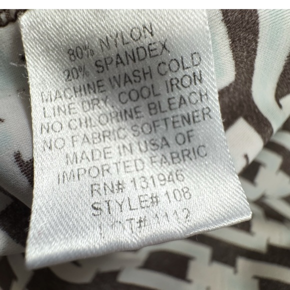 Jude Connally Dress Chain Link Print Geo Brown Blue Catalina Shift Dress Medium - Picture 14 of 15